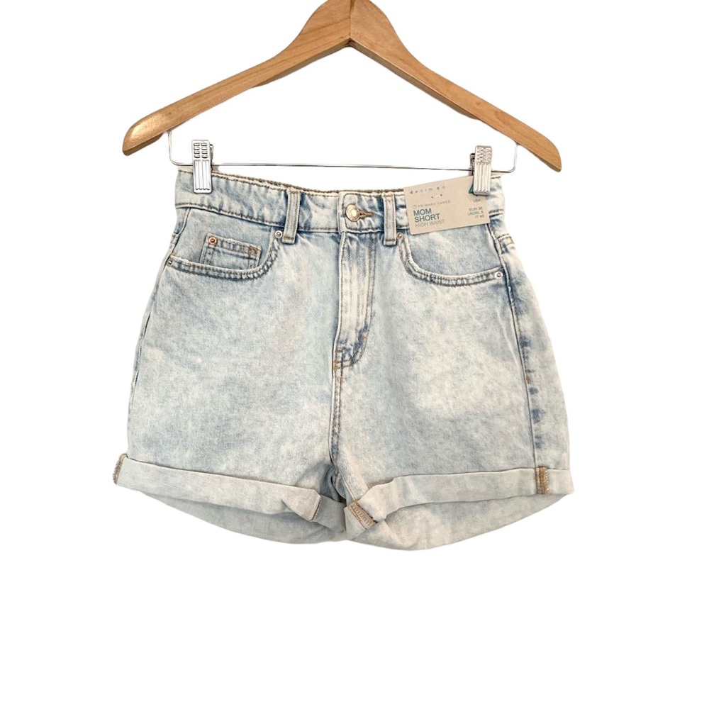 High Waisted Light Washed Mom Shorts